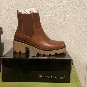 Brown lug sole boots